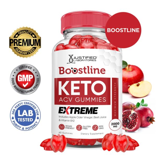 Empaque de gomitas vinagre sidra de manzana Boostline Keto ACV