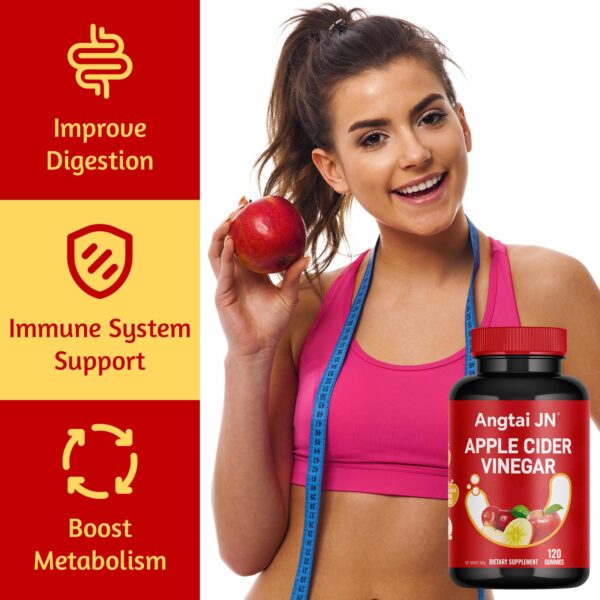 Vinagre de manzana en gomitas veganas, libres de gluten y no OGM