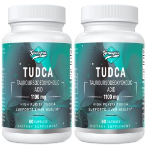 Frasco de cápsulas Genogna TUDCA 1100mg para salud hepática