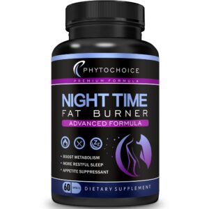 Frasco de quemador de grasa nocturno PHYTOCHOICE 60 cápsulas