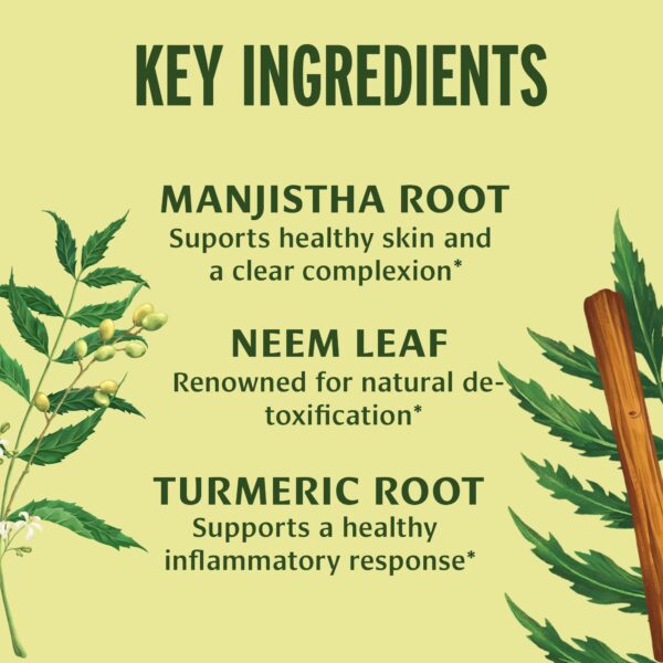 Etiqueta suplemento Blood Cleanse con Manjistha y Neem