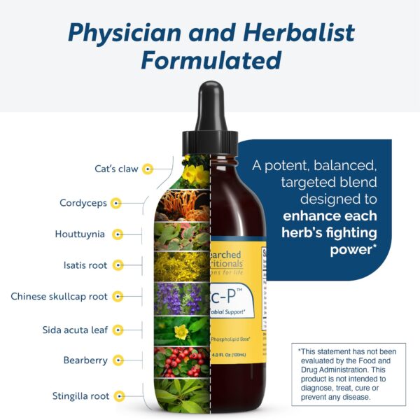 Detalle gotas extracto herbal Myc-P para detox y cuidado