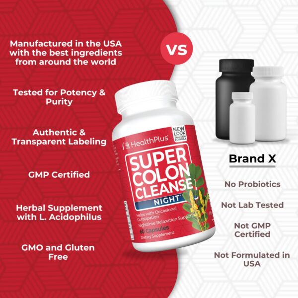 Suplemento natural Health Plus para estreñimiento y detox