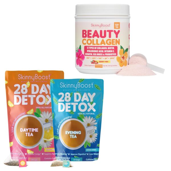 Paquete SkinnyBoost té detox y colágeno belleza berries