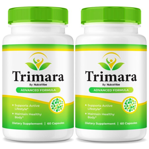 Frasco de Trimara cápsulas con etiqueta