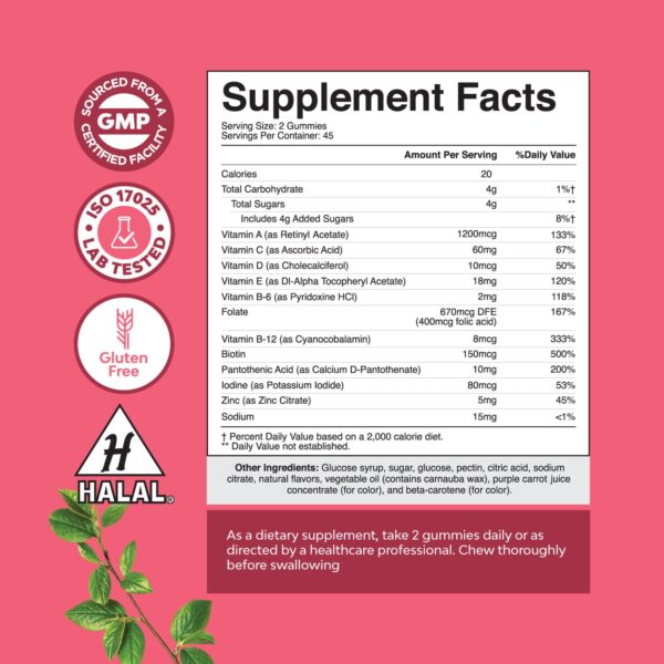 Gominolas multivitamínicas para mujeres Water Away sabor delicioso