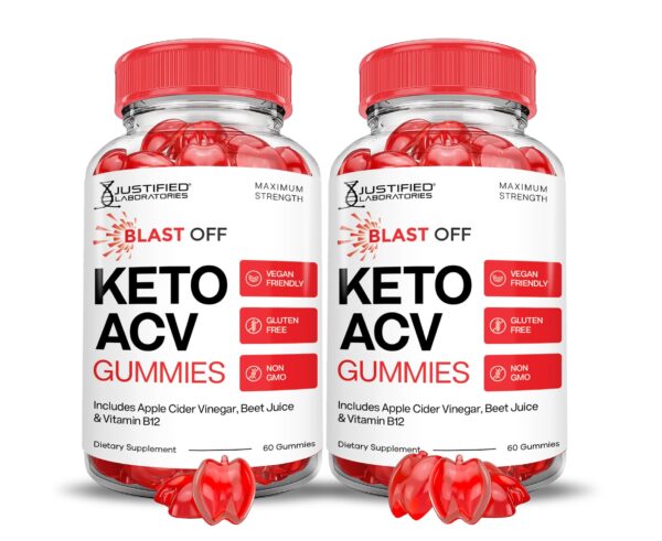 Blast Off Keto ACV gomitas vinagre manzana 2 pack veganas