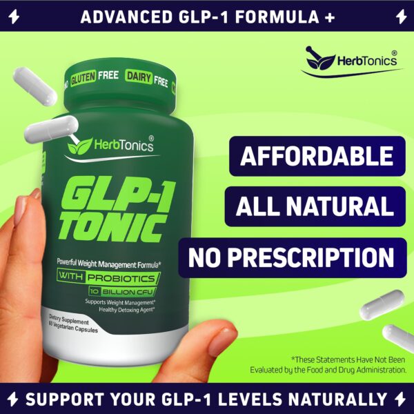 Cápsulas veganas Herbtonics GLP-1 para metabolismo y digestión