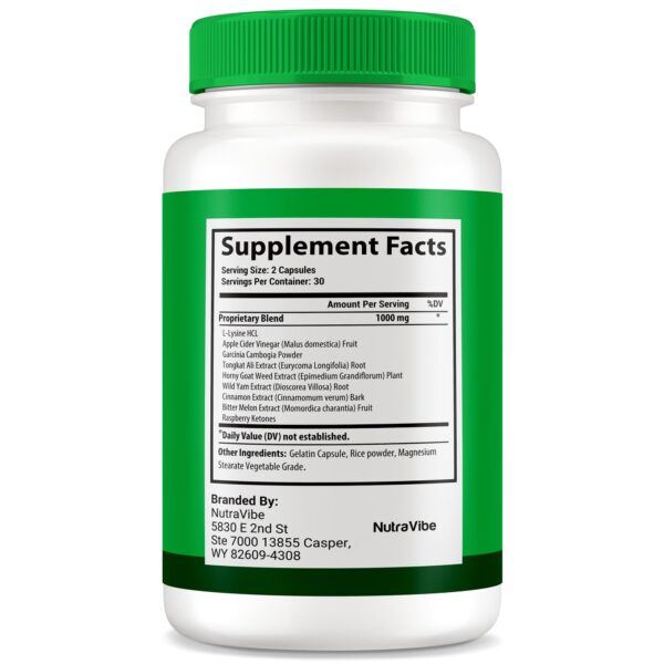 Fórmula natural NutraVibe Lipo Corpus 60 cápsulas