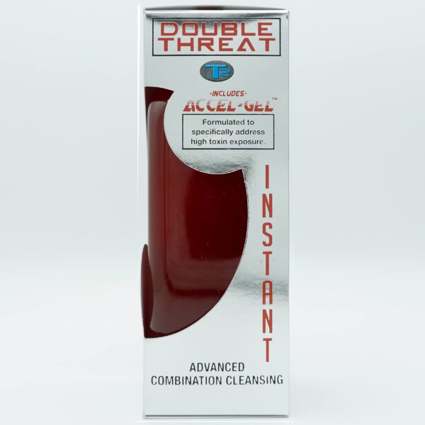 Etiqueta de producto Strip Double Threat bebida detox