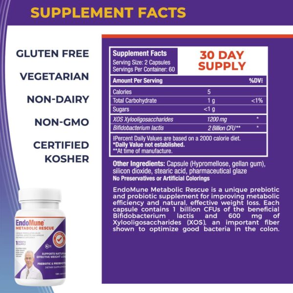 Endomune cápsulas vegetarianas para salud intestinal y metabolismo