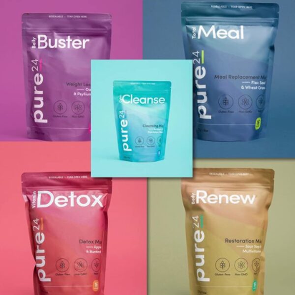 pure 24 detox mix presentación paquete 8 onzas