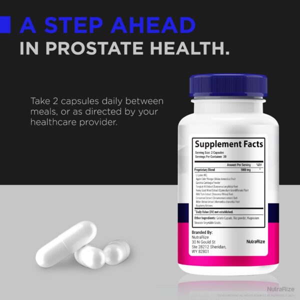 contenido NutraRize EZ Prostate cápsulas naturales para próstata