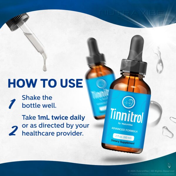 Presentación líquida Tinnitrol en gotero para oído