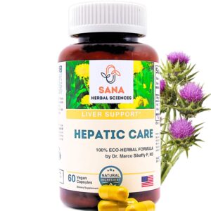 Suplemento limpieza hepática Sana Herbal cardo mariano cúrcuma