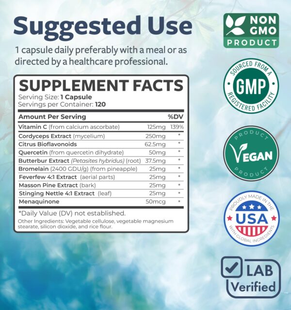 Apoyo respiratorio con ingredientes naturales y vitaminas