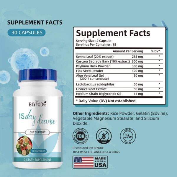 Cápsulas detox con ingredientes naturales Sen cáscara sagrada