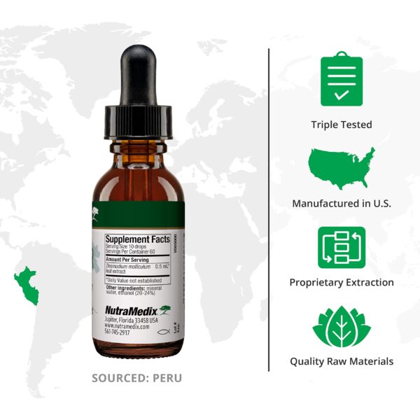 Frasco de tintura NutraMedix Burbur con extracto de hoja de manayupa