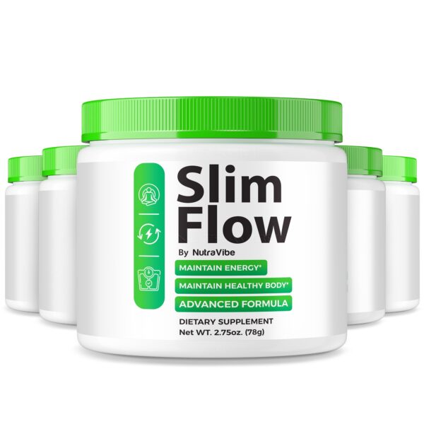 Frasco de SlimFlow polvo frente