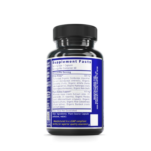 Envase frontal Quantum Kidney Support cápsulas vegetarianas