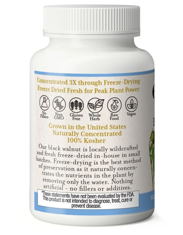 Envase suplemento natural Nogal Negro liofilizado 400mg