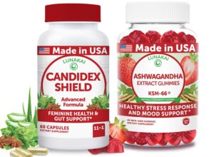 Lunakai USA Bundle Gomitas Candida y Ashwagandha envases
