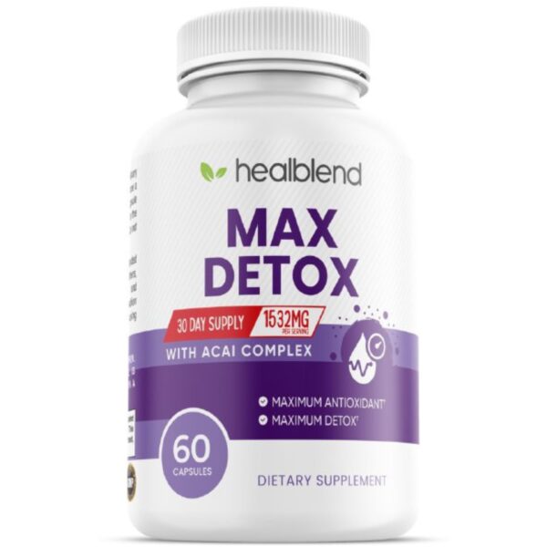 Max Detox cápsulas suplemento limpieza de colon Healblend