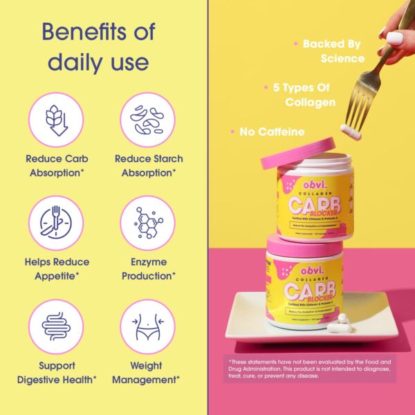 Suplemento de Obvi con extracto de frijol blanco y canela