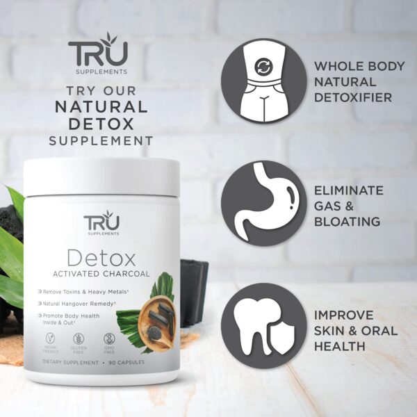 cápsulas veganas tru supplements detox carbón activado