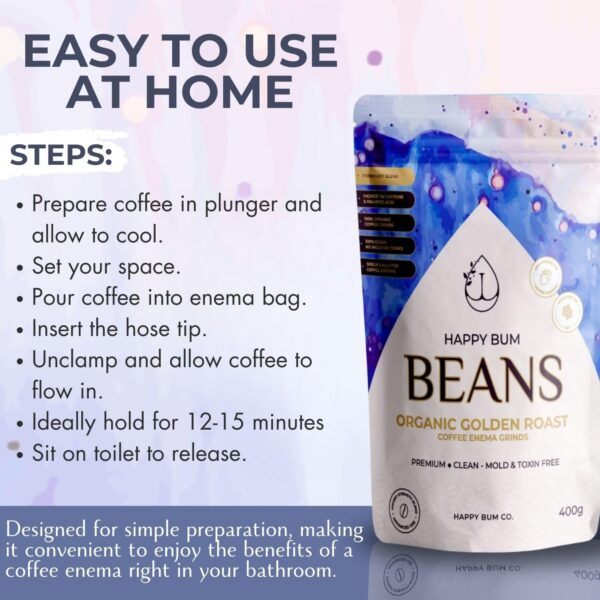 happy bum instrucciones uso café para enema detox en casa