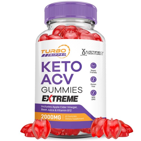 Turbo Ripped Keto ACV Gummies gomitas vinagre manzana 60 piezas