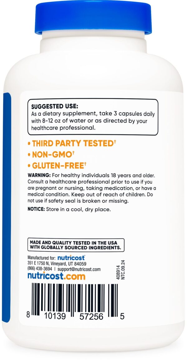 Extracto natural de diente de león Nutricost 180 cápsulas