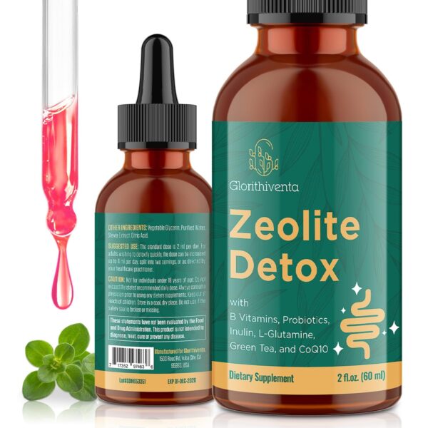 Botella gotas líquidas Glorithiventa zeolite detox vitamina B