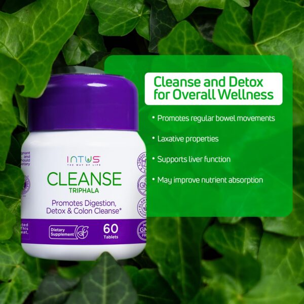 Etiqueta del suplemento Intus Cleanse para detox digestivo