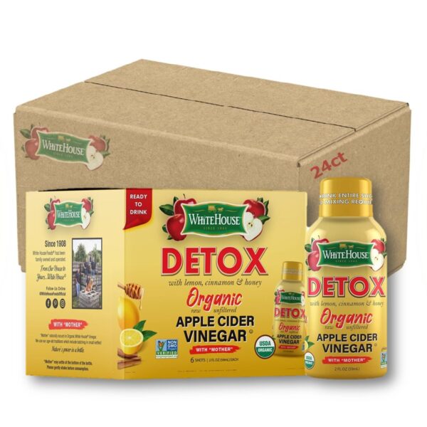 White House shots detox vinagre de sidra de manzana pack 24