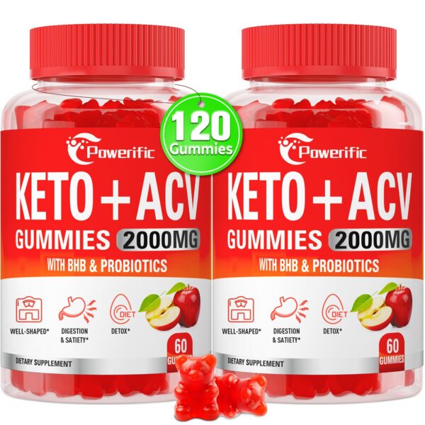Gomitas Keto ACV 2000mg maxime fuerza botella 2 paquetes