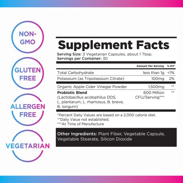 Cápsulas Livingood Daily vinagre sidra manzana apoyo metabolismo saludable