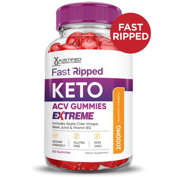 Close up gominola Fast Ripped Keto ACV Justified Labs