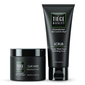 Set detox facial Tiege Hanley para hombres mascarilla y exfoliante