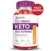Gomitas Fast Ripped Keto ACV bandeja con gomitas coloridas y nutrientes