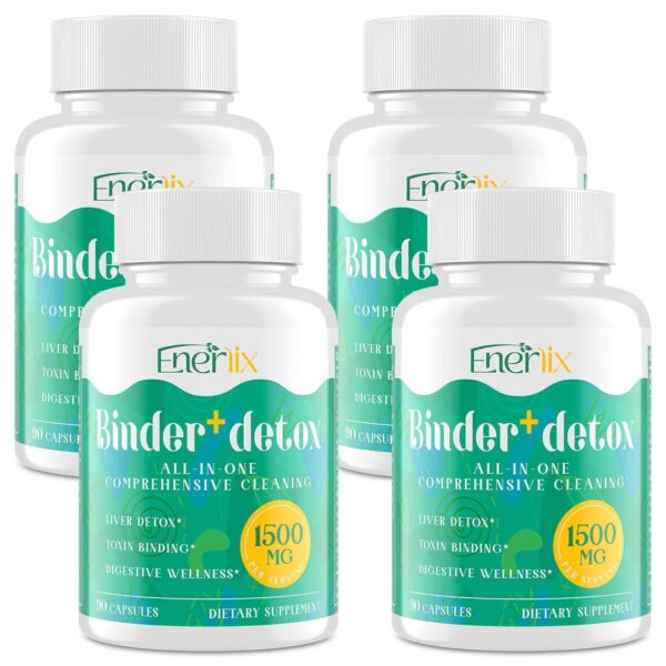 Enerlix detox 15 en 1 carbón activado y chlorella 360 cápsulas veganas