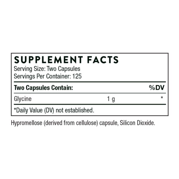 Frasco glicina thorne para relajación y manejo de estrés