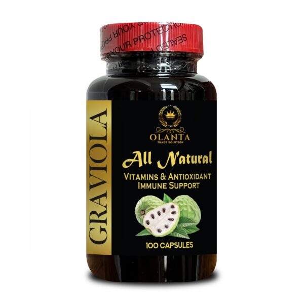 Frasco de cápsulas orgánicas de graviola detox Frasco de cápsulas orgánicas de graviola detox