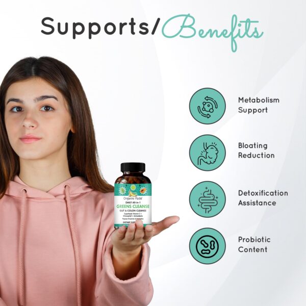 Mezcla orgánica Super Greens para salud intestinal BeUslim