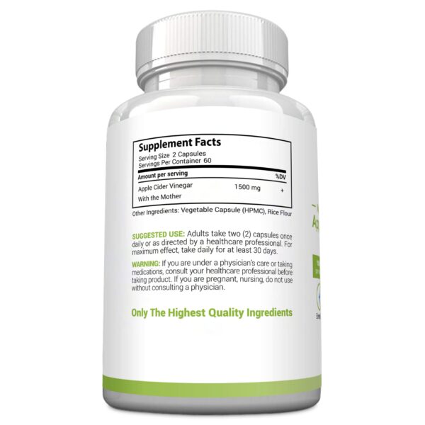 Etiqueta MaxX Labs cápsulas con vinagre sidra y vitamina k2