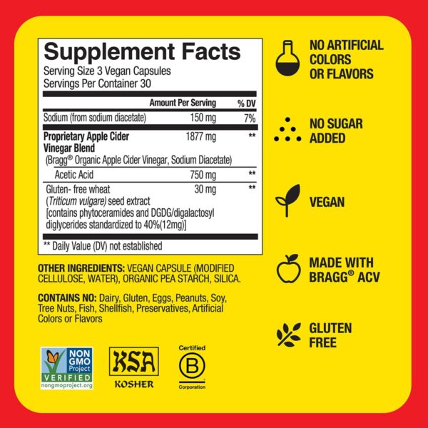 Cápsulas para piel hidratada BRAGG Renew vinagre de manzana
