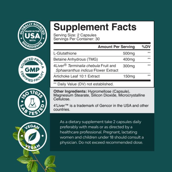 Cápsulas naturales para salud hepática Natures Craft Pro