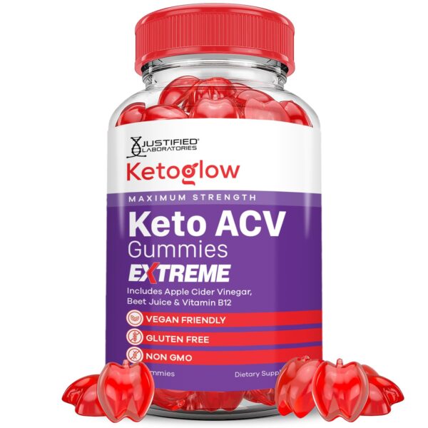 Keto Glow gomas ACV 2000mg con vitamina B12 y jugo de remolacha