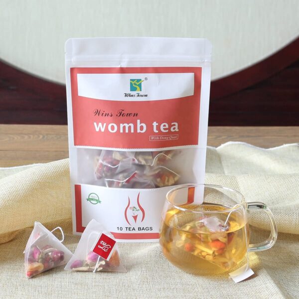 Caja de té Wins Town Womb en bolsas piramidales individuales