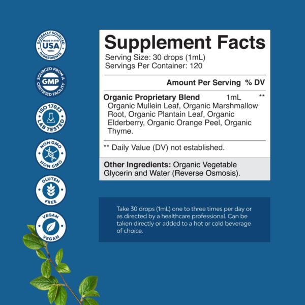 Paquete frontal de suplemento respiratorio con NAC y gordolobo